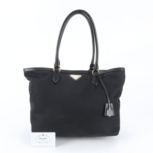 Prada Tessuto Nylon Leather Tote