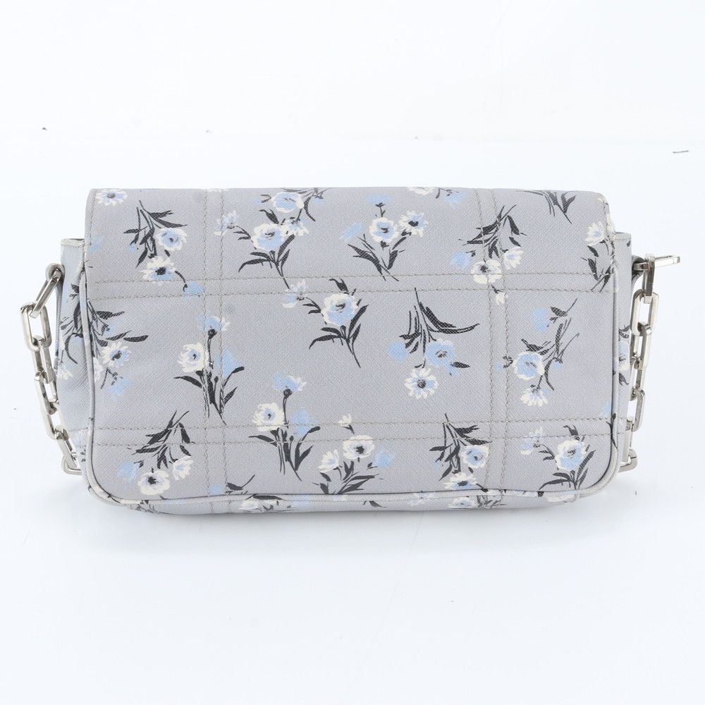 Prada Saffiano Soft Flower Print Chain Shoulder Bag — view 3