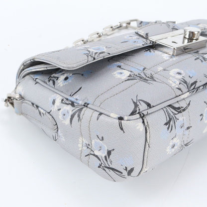 Prada Saffiano Soft Flower Print Chain Shoulder Bag — view 6