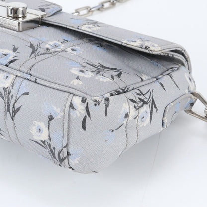 Prada Saffiano Soft Flower Print Chain Shoulder Bag — view 4