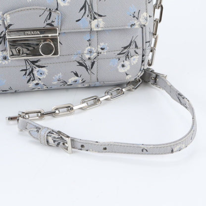 Prada Saffiano Soft Flower Print Chain Shoulder Bag — view 2