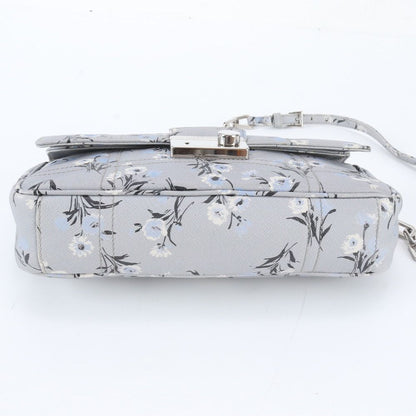 Prada Saffiano Soft Flower Print Chain Shoulder Bag — view 5