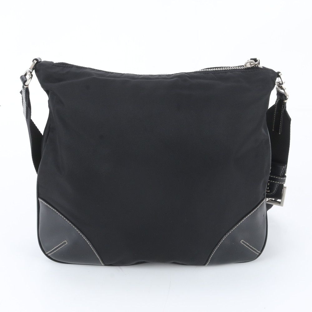 Prada Tessuto Nylon Leather Shoulder Bag Crossbody Black — view 3