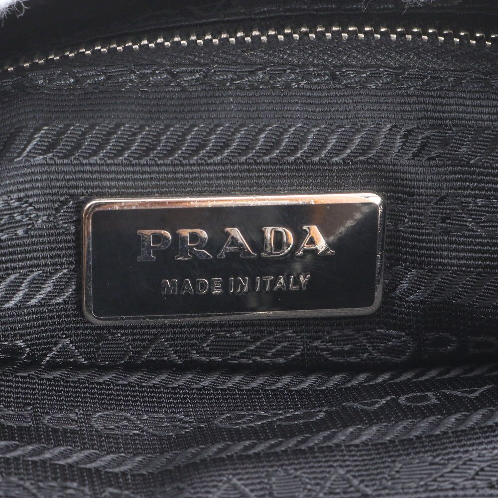 Prada Tessuto Nylon Leather Shoulder Bag Crossbody Black — view 8
