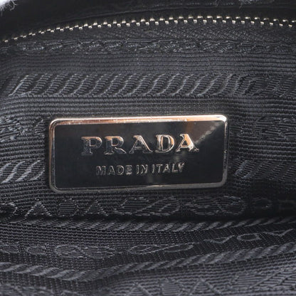 Prada Tessuto Nylon Leather Shoulder Bag Crossbody Black — view 8