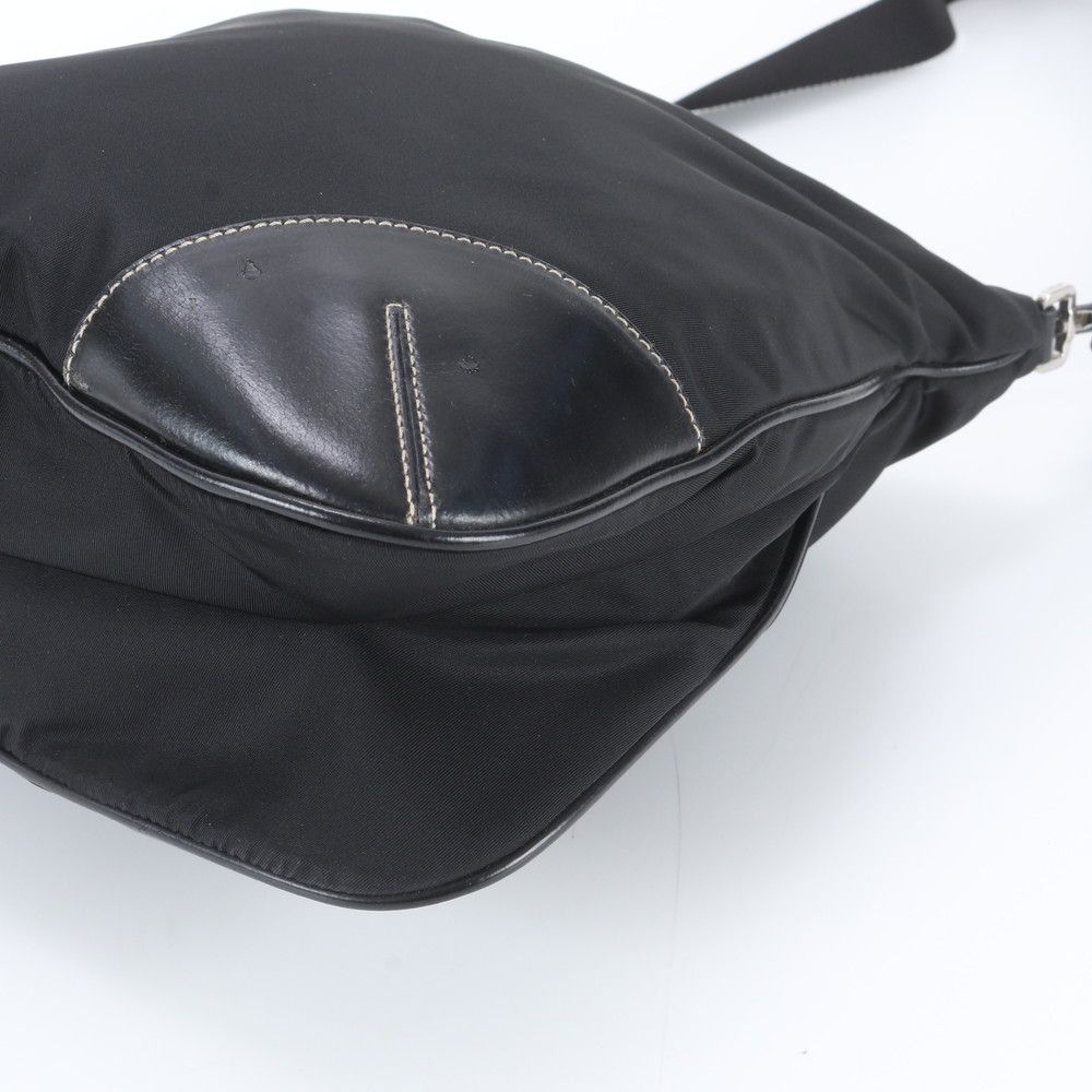 Prada Tessuto Nylon Leather Shoulder Bag Crossbody Black — view 4
