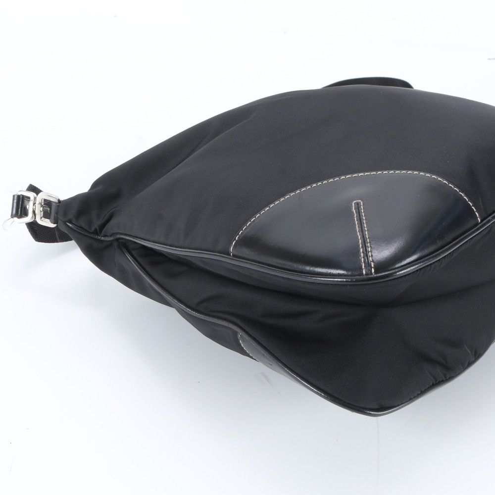 Prada Tessuto Nylon Leather Shoulder Bag Crossbody Black — view 6
