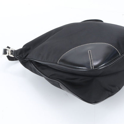 Prada Tessuto Nylon Leather Shoulder Bag Crossbody Black — view 6