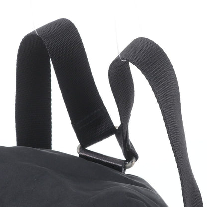 Prada Tessuto Nylon Triangle Logo Leather Backpack Black — view 2