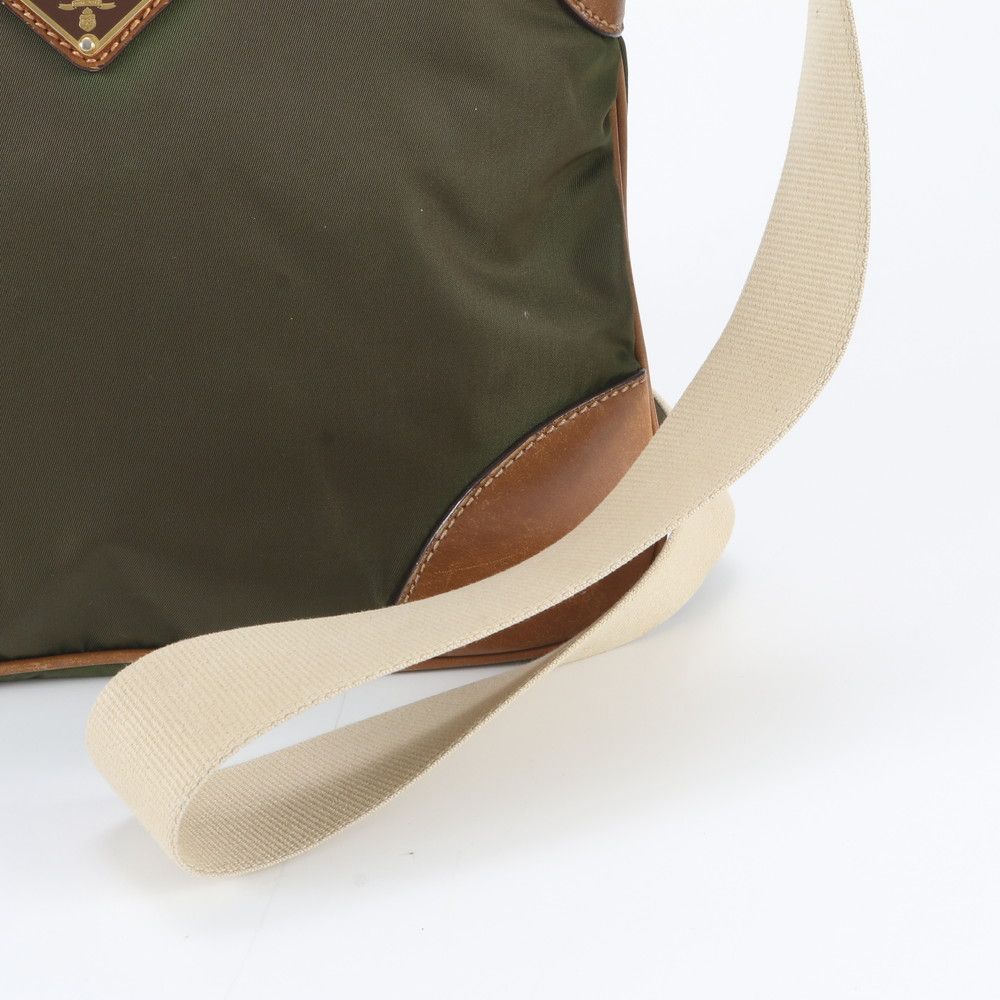 Prada Tessuto Nylon Triangle Logo Leather Shoulder Bag Crossbody Messenger — view 2