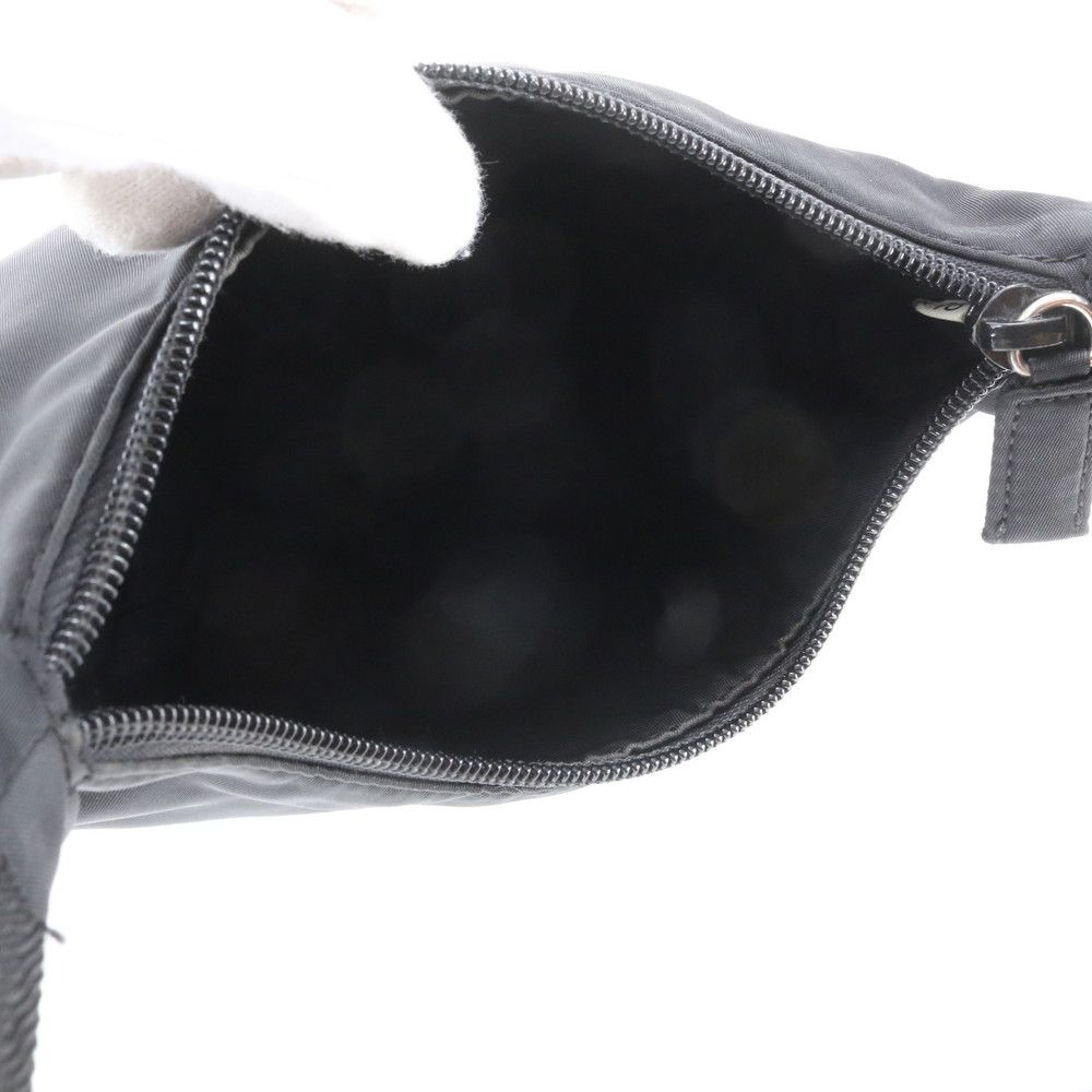 Prada Tessuto Nylon Triangle Logo Handbag Black Brands — view 7