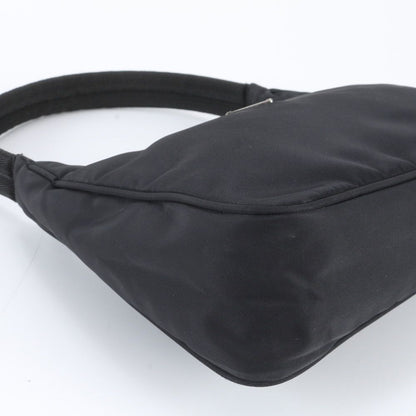 Prada Tessuto Nylon Triangle Logo Handbag Black Brands — view 6