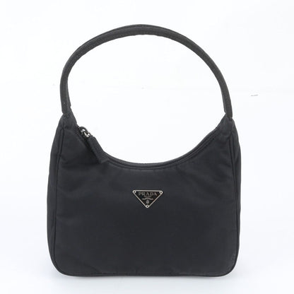Prada Tessuto Nylon Triangle Logo Handbag Black Brands