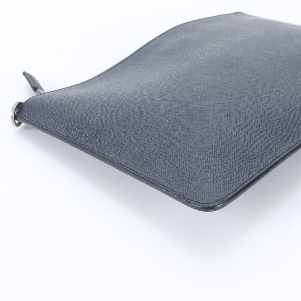 Prada Saffiano Leather Clutch Pouch Navy — view 5
