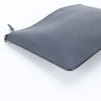 Prada Saffiano Leather Clutch Pouch Navy — view 5