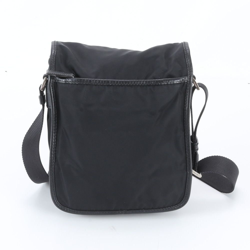 Prada Tessuto Nylon Saffiano Leather Shoulder Bag Crossbody Messenger Black — view 3