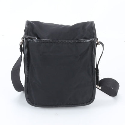 Prada Tessuto Nylon Saffiano Leather Shoulder Bag Crossbody Messenger Black — view 3