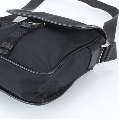 Prada Tessuto Nylon Saffiano Leather Shoulder Bag Crossbody Messenger Black — view 4