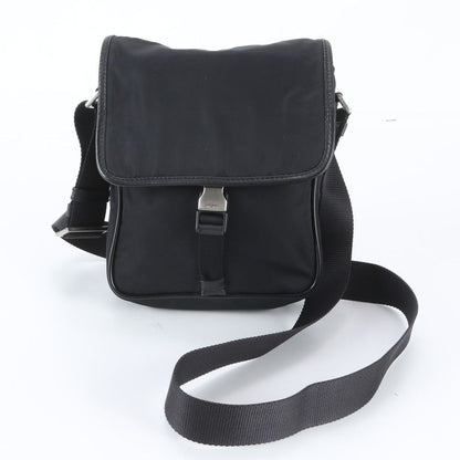 Prada Tessuto Nylon Saffiano Leather Shoulder Bag Crossbody Messenger Black
