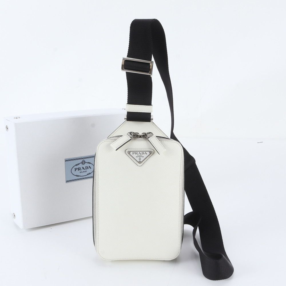 Prada Saffiano Leather 2-Way Belt Bag Crossbody Body Waist Pouch