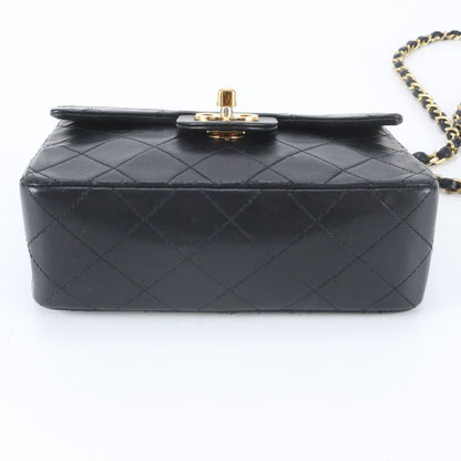 Chanel Quilted Chain Leather Shoulder Bag Crossbody Black — view 5