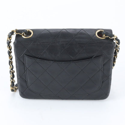 Chanel Quilted Chain Leather Shoulder Bag Crossbody Black — view 3