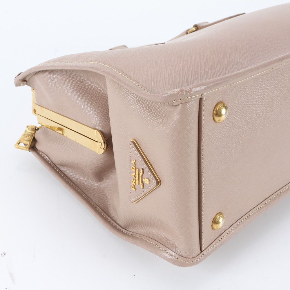Prada Saffiano Galleria Leather Handbag Tote Pink — view 6