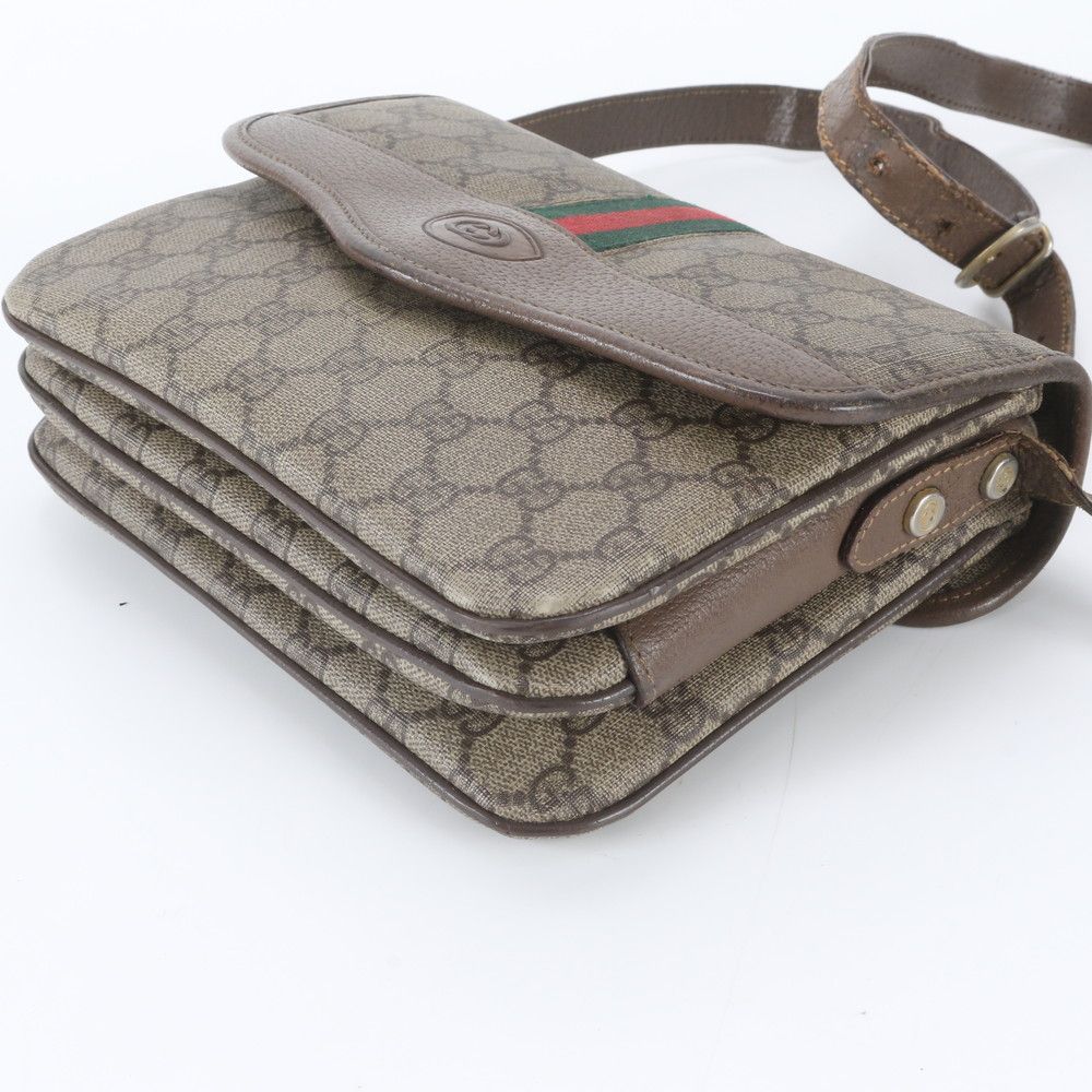 Gucci Vintage GG Supreme Sherry Line Leather Shoulder Bag — view 4