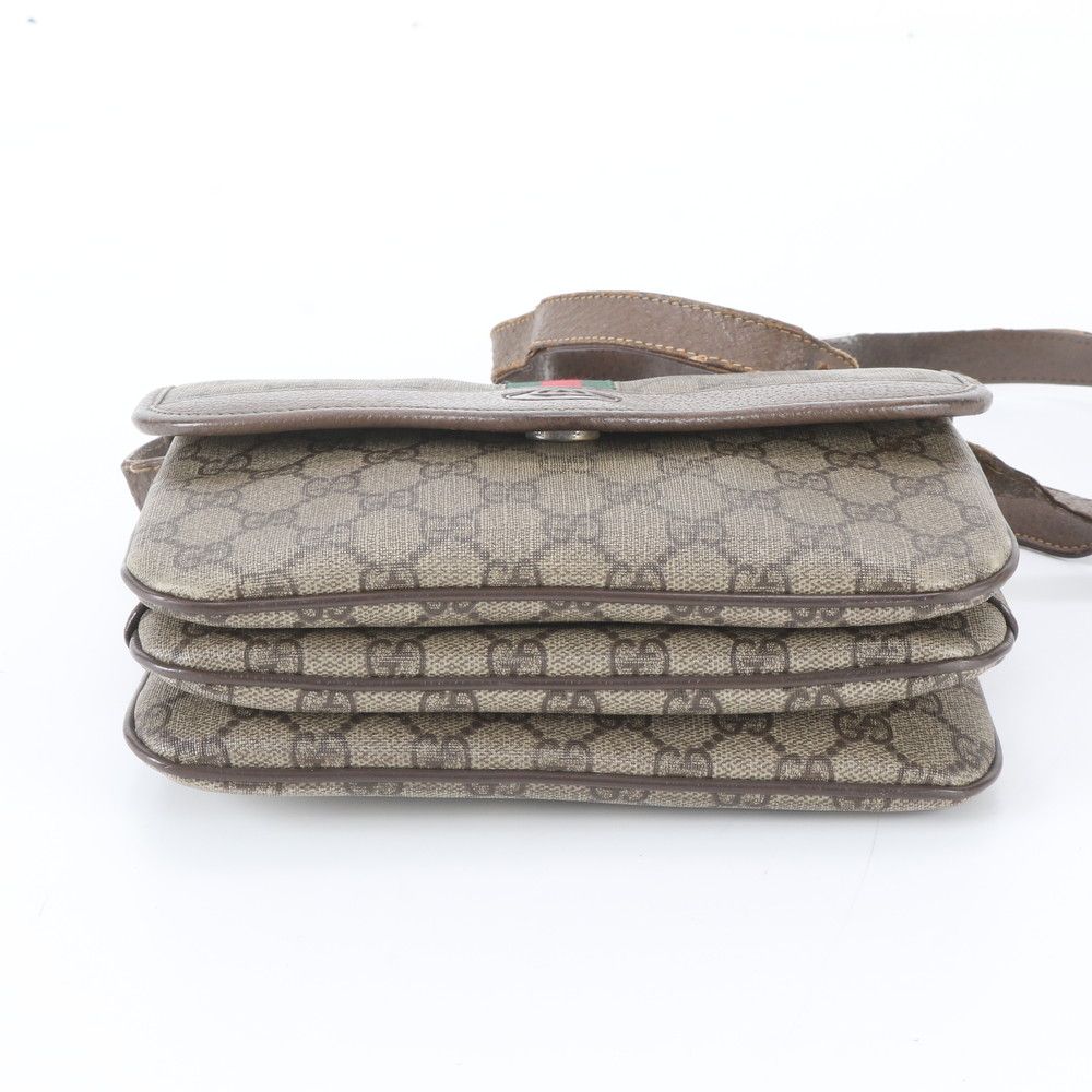Gucci Vintage GG Supreme Sherry Line Leather Shoulder Bag — view 6