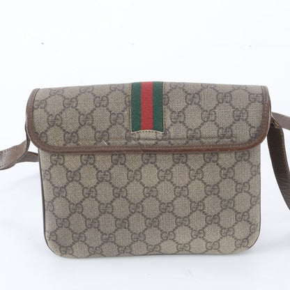 Gucci Vintage GG Supreme Sherry Line Leather Shoulder Bag — view 3