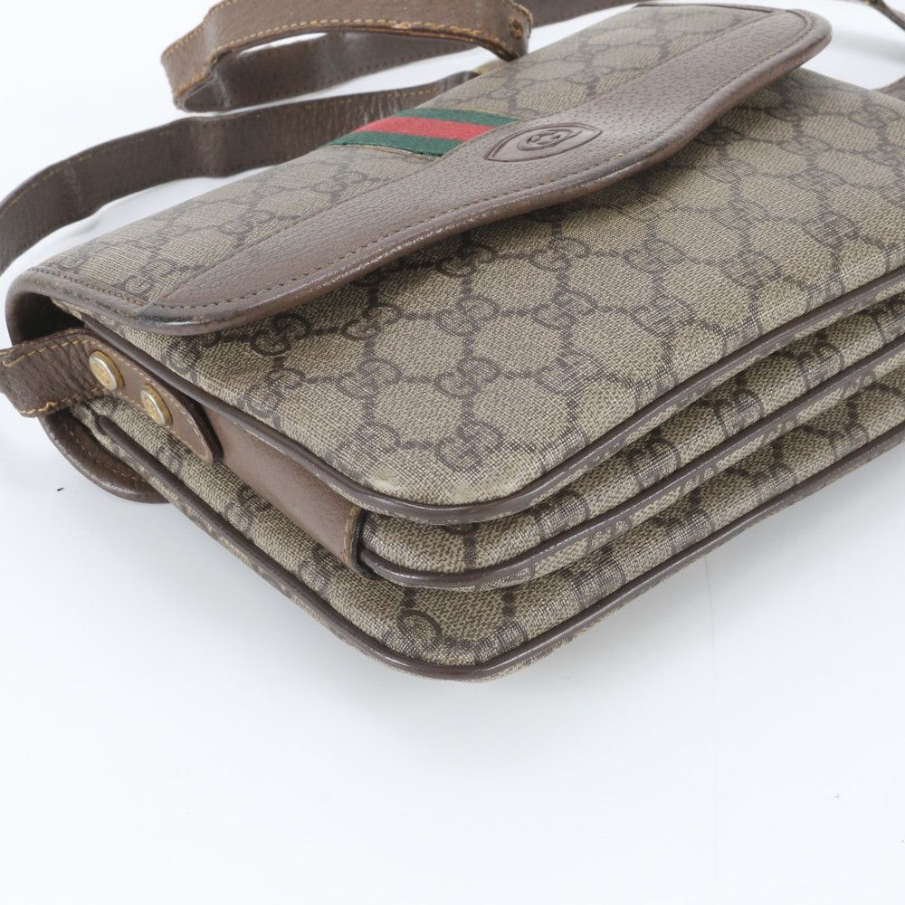 Gucci Vintage GG Supreme Sherry Line Leather Shoulder Bag — view 5