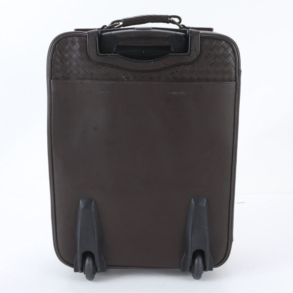 Bottega Veneta Intrecciato Leather Suitcase Carry Case Bag Brown — view 5