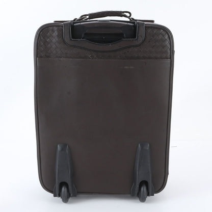 Bottega Veneta Intrecciato Leather Suitcase Carry Case Bag Brown — view 5