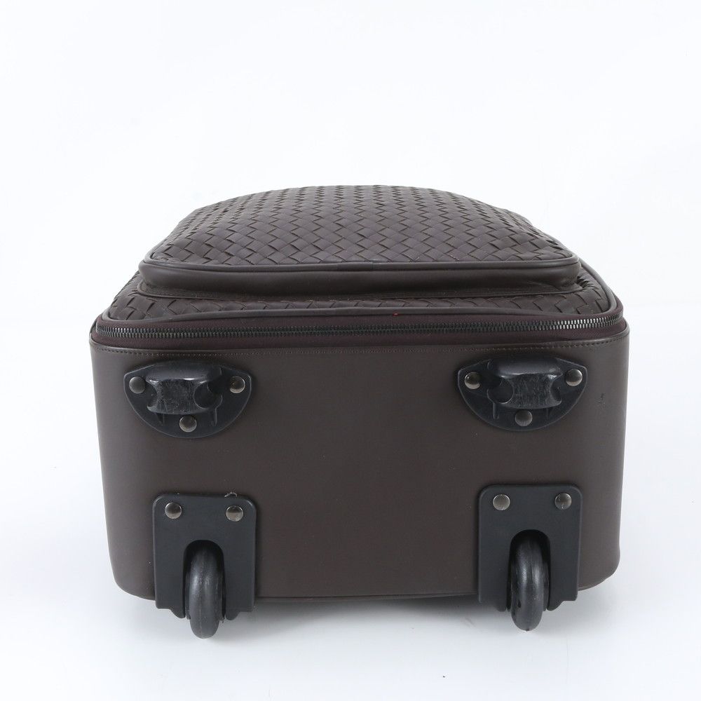 Bottega Veneta Intrecciato Leather Suitcase Carry Case Bag Brown — view 8