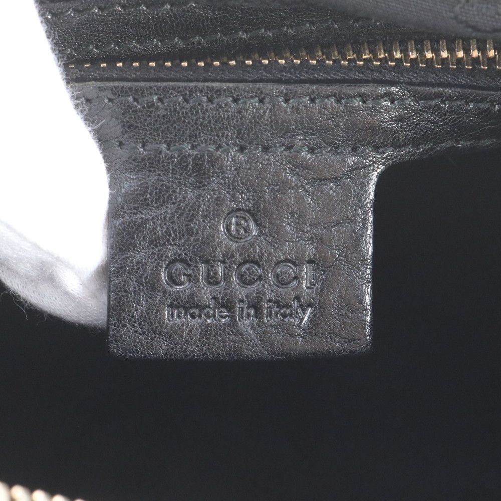 Gucci GG Canvas Calf Hair Mini Boston Leather Handbag Tote Black — view 8