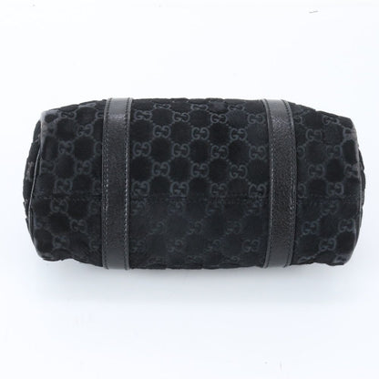 Gucci GG Canvas Calf Hair Mini Boston Leather Handbag Tote Black — view 5