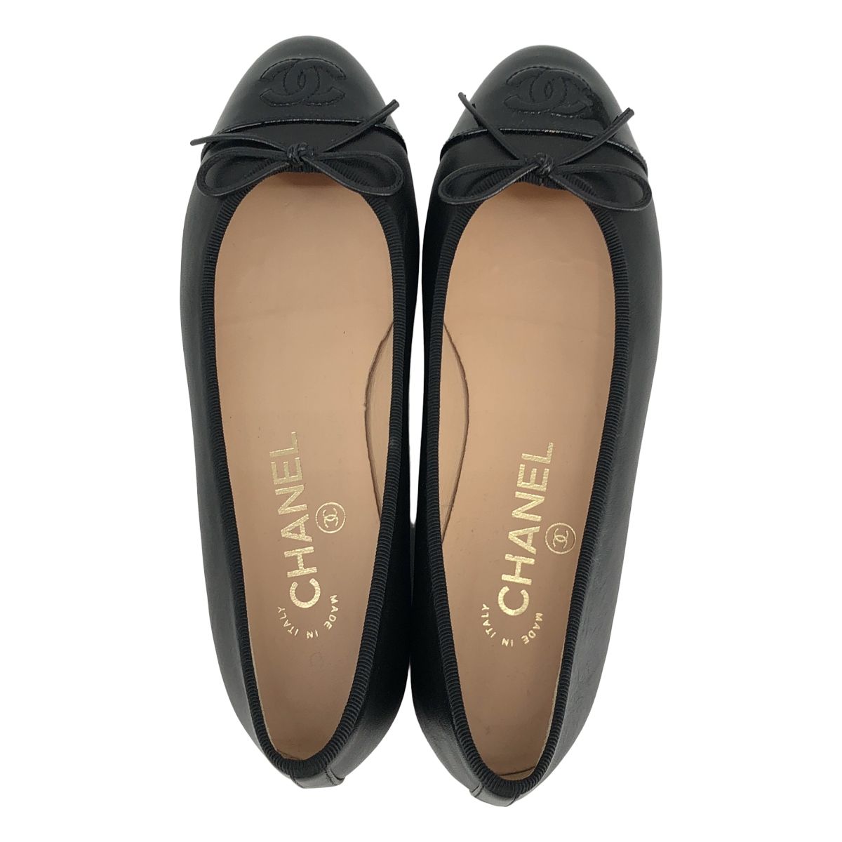 Chanel Ballerina Ballet Shoes White Gray — view 4