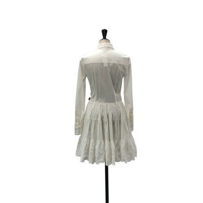 Louis Vuitton Cotton Scallop Lace Diard Shirt Dress White 34 — view 4