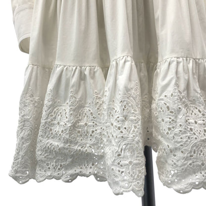Louis Vuitton Cotton Scallop Lace Diard Shirt Dress White 34 — view 3