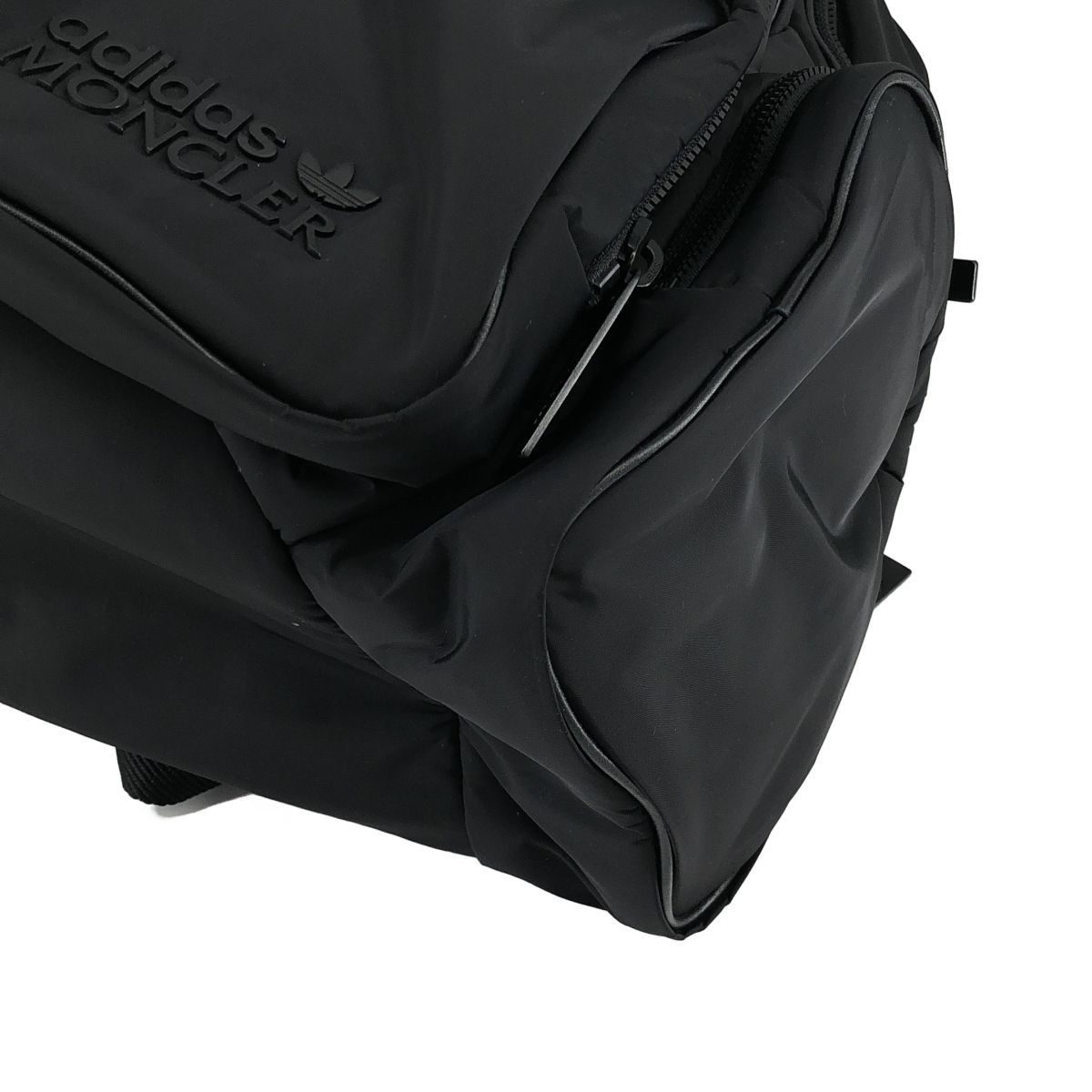 Moncler Adidas Nylon Leather Piping Backpack Black — view 7