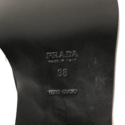 Prada Calzature Donna Leather Pointed Toe Loafers Black — view 6