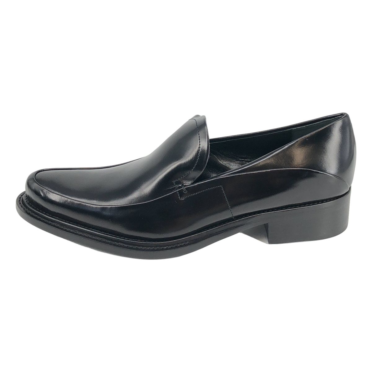 Prada Calzature Donna Leather Pointed Toe Loafers Black — view 2