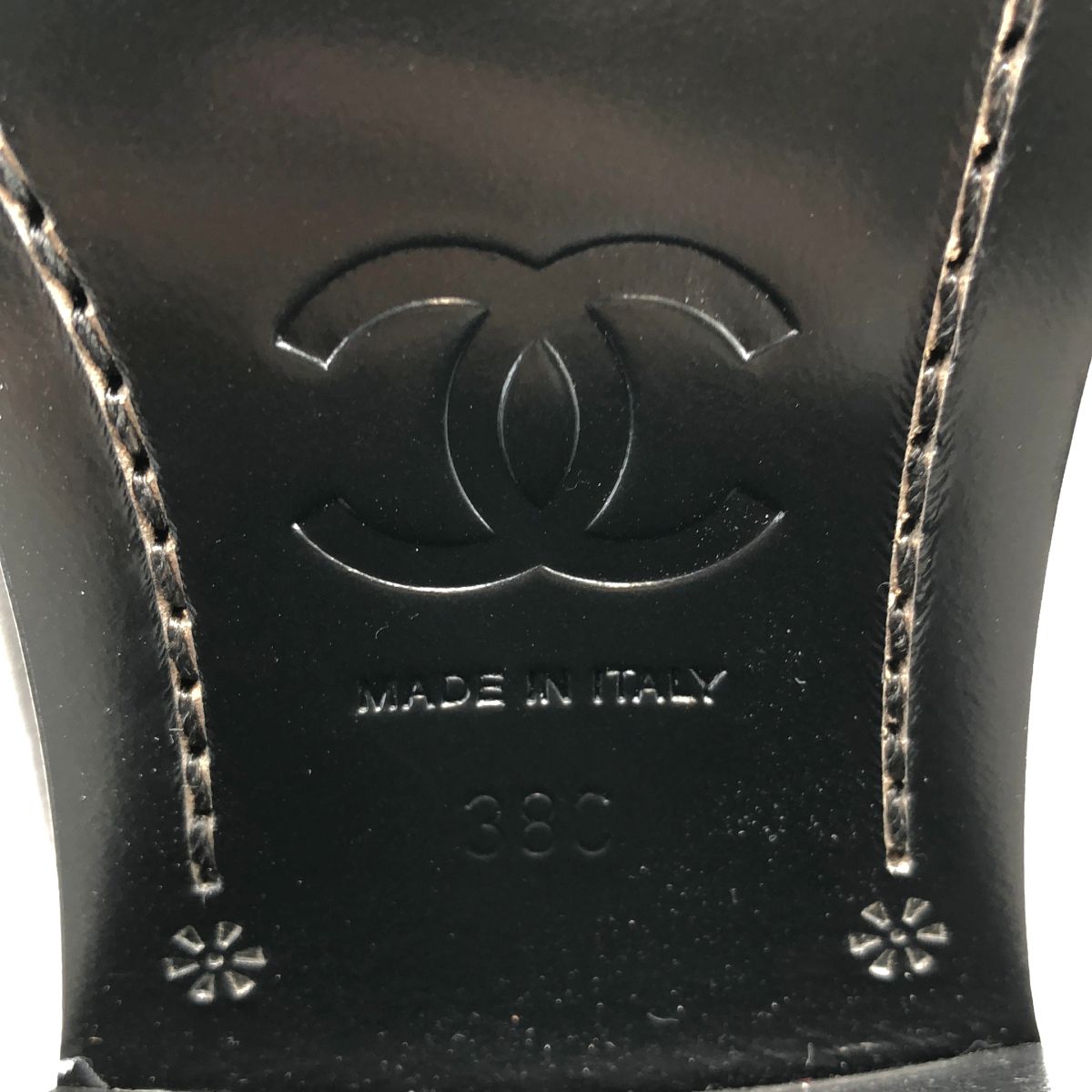 Chanel CC Logo Leather Boots 38C Black — view 6