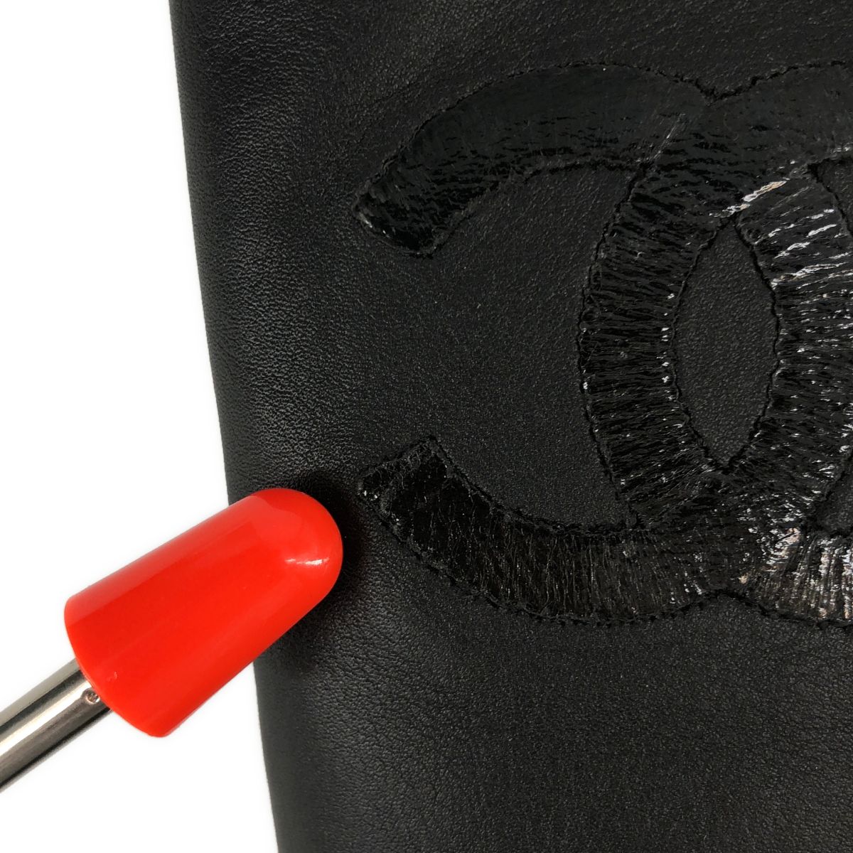 Chanel CC Logo Leather Boots 38C Black — view 7