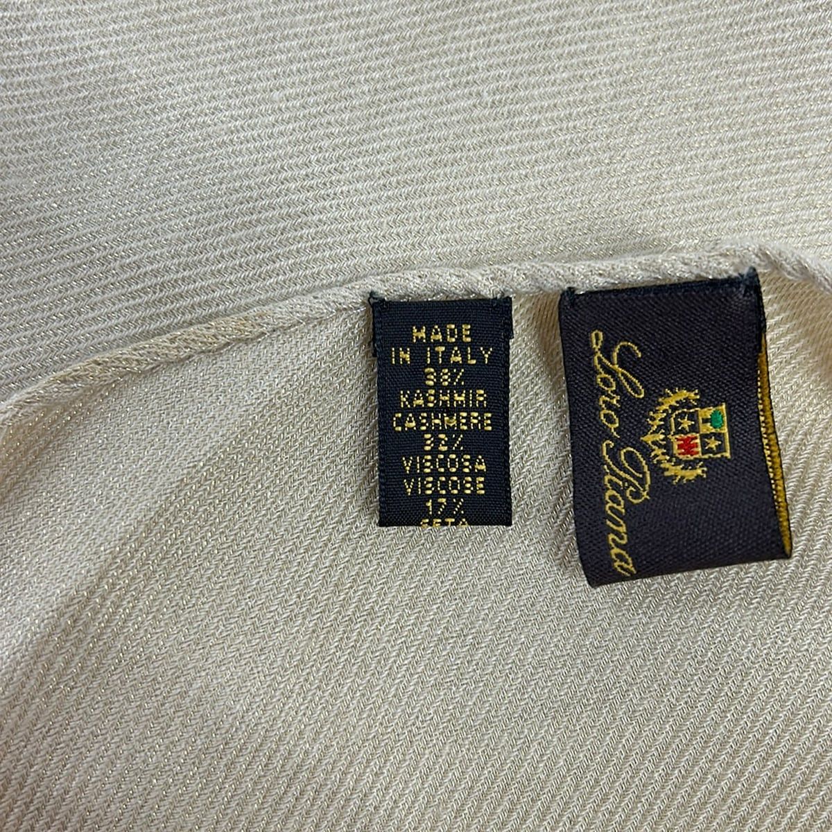 Loro Piana Shawl Ivory Cashmere Silk Scarf — view 3