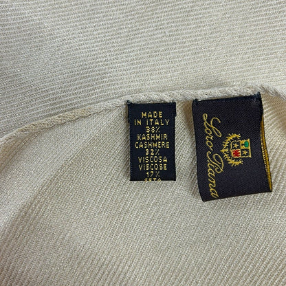 Loro Piana Shawl Ivory Cashmere Silk Scarf — view 3