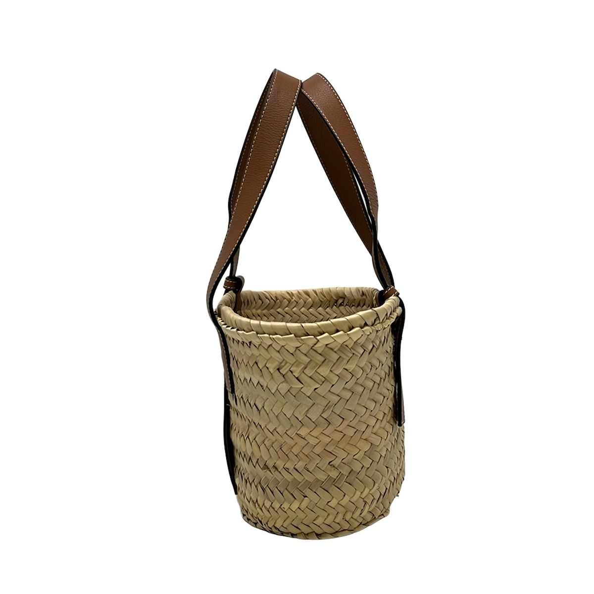 Loewe Tote Basket Beige Dark Brown Leather — view 4