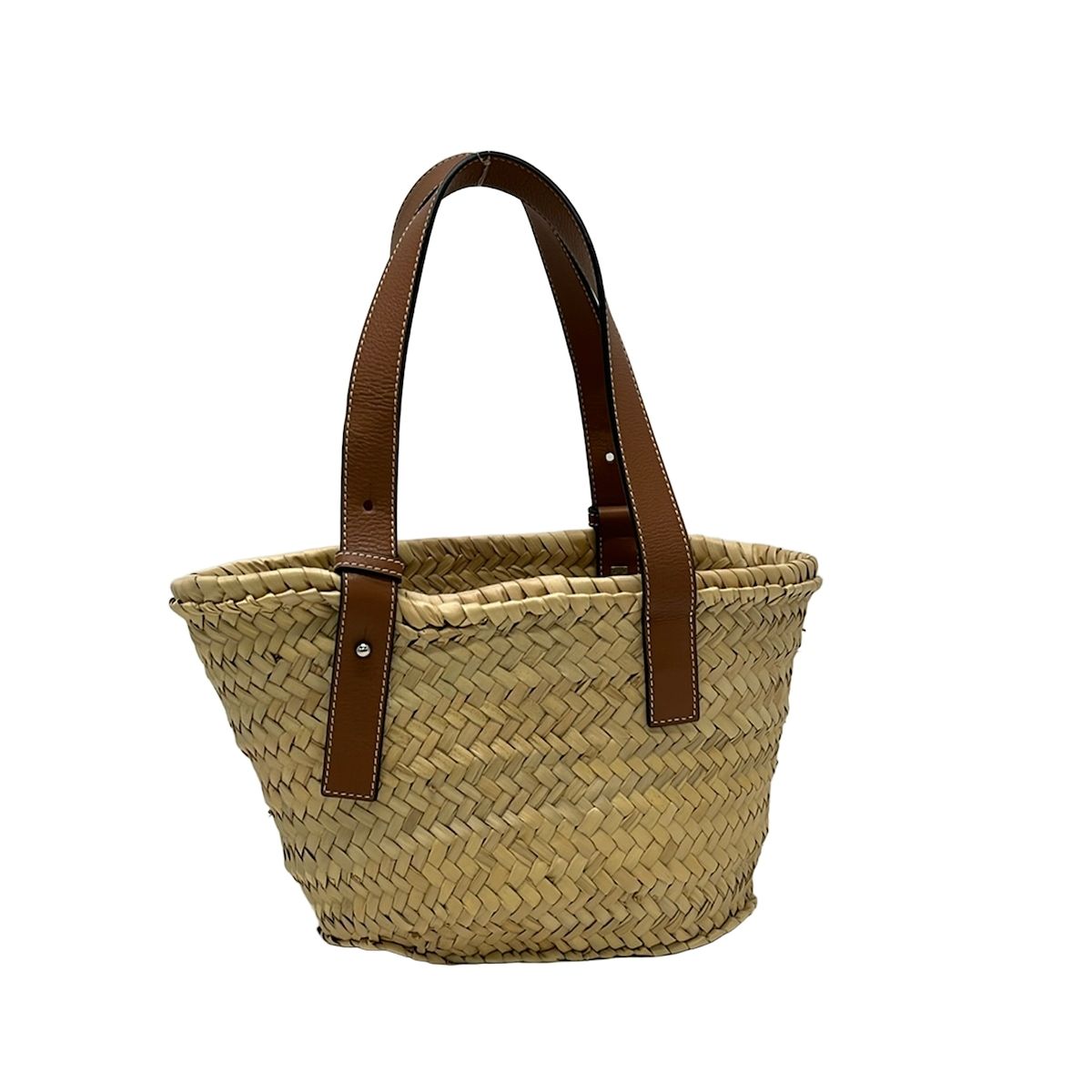 Loewe Tote Basket Beige Dark Brown Leather — view 3