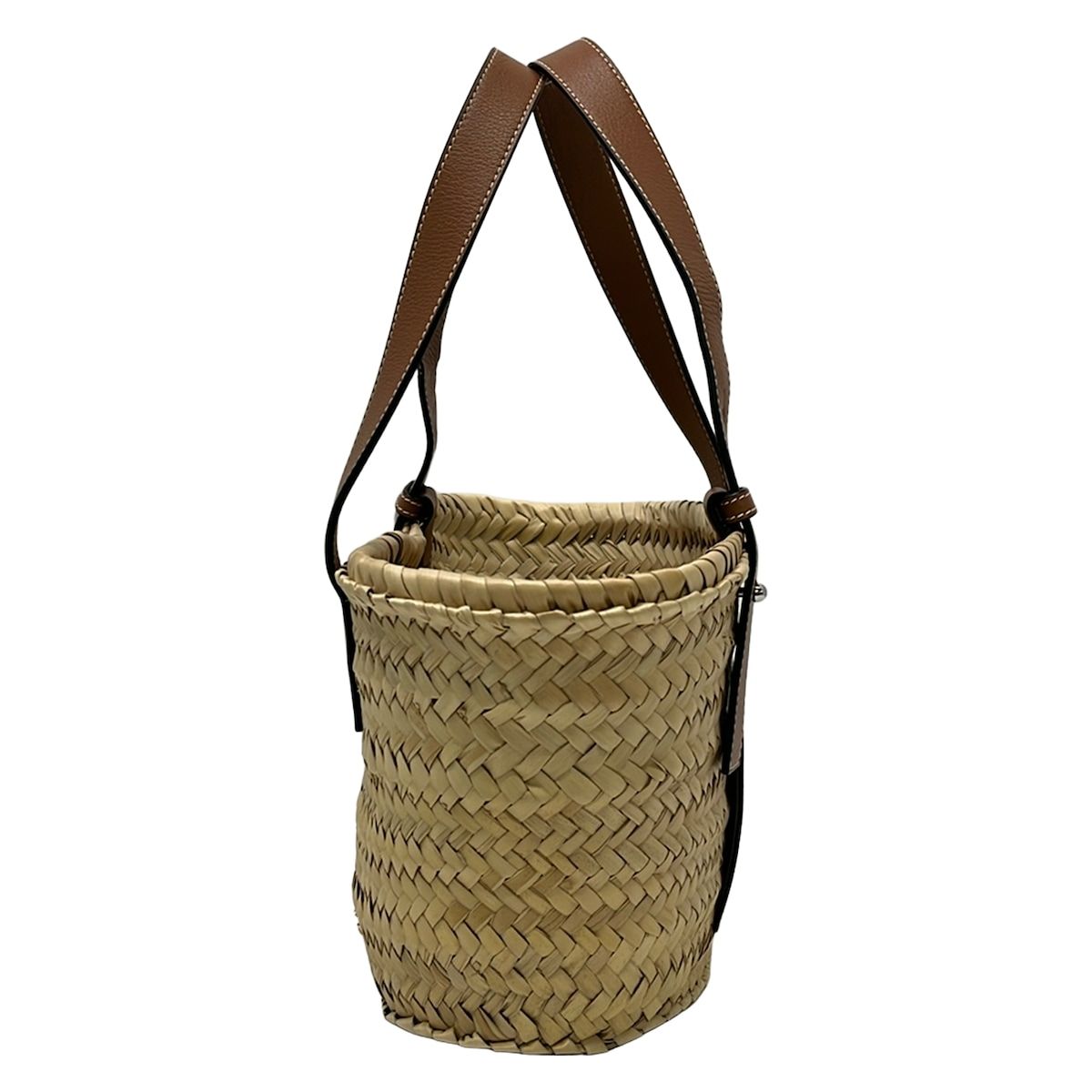 Loewe Tote Basket Beige Dark Brown Leather — view 2