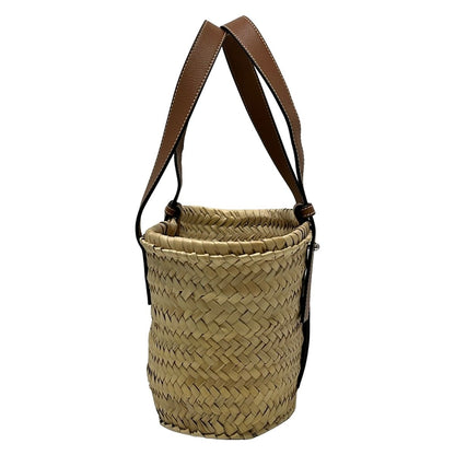 Loewe Tote Basket Beige Dark Brown Leather — view 2